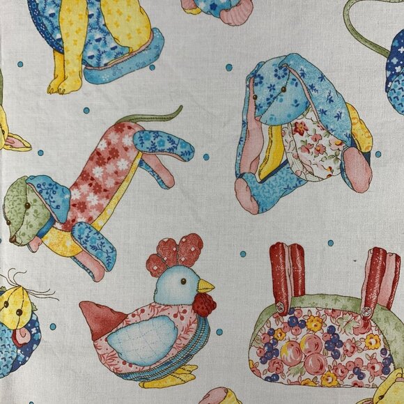 Alexander Henry Aunt Hattie's Handiwork Stuffed Toy Animals Cotton Fabric 1 Yard - Picture 2 of 8